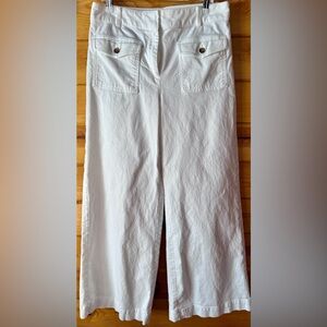 LOFT Cream Wide-Leg Trousers